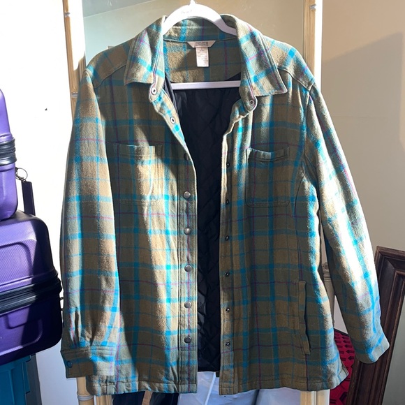 Duluth Trading Co Jackets & Blazers - Duluth Trading Co Green and Blue Plaid Utility Jacket